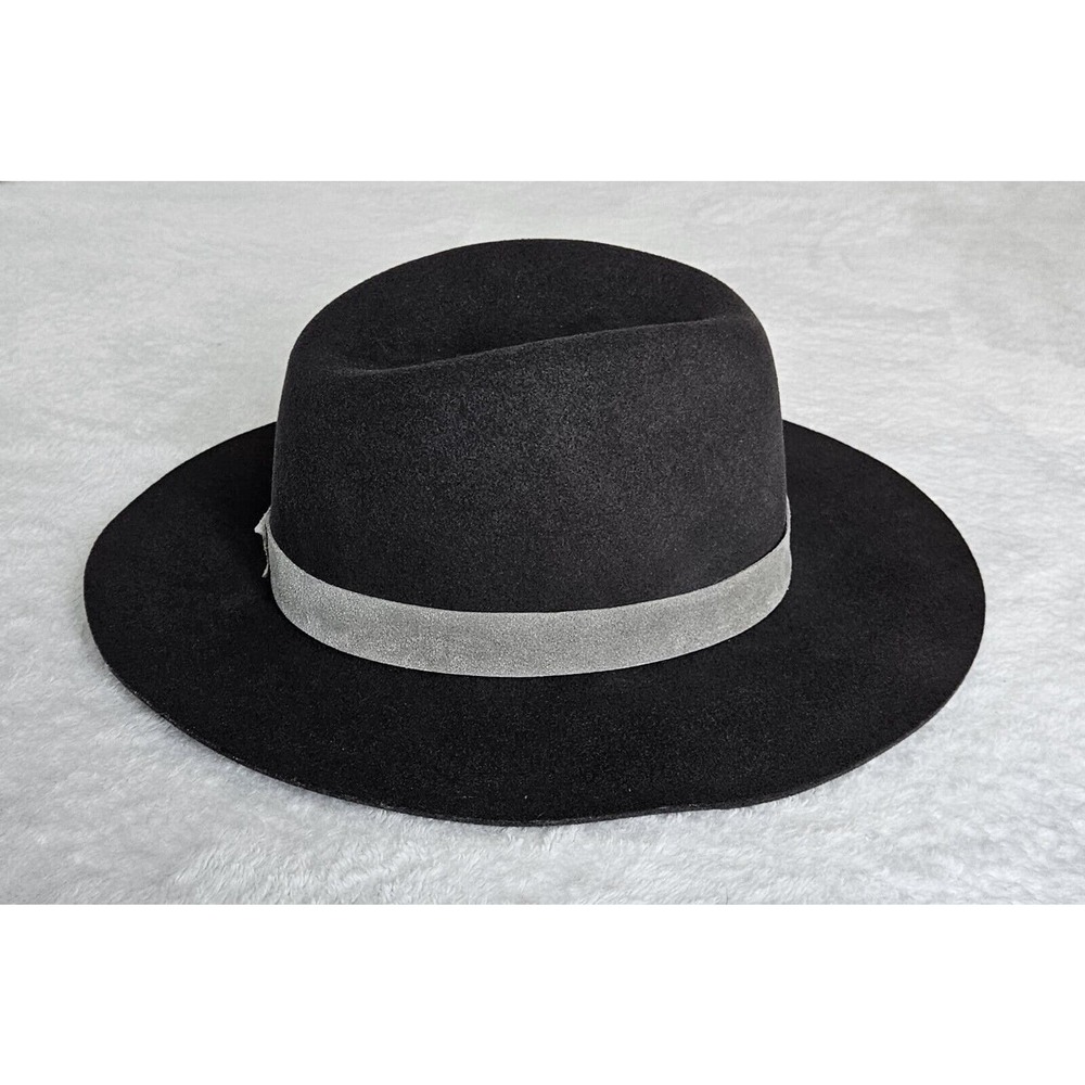 JANESSA LEONE goop fave! wool felt suede-band travel intermix fedora hat $310 m - Picture 5 of 11
